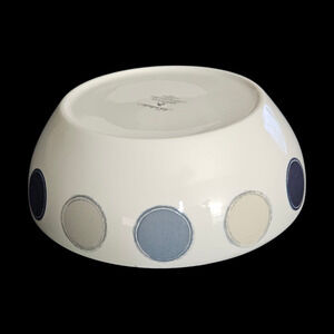 Noritake Ambience Java Graphite 10" Rimmed Serving Bowl Blue Gray Polka Dot 7998